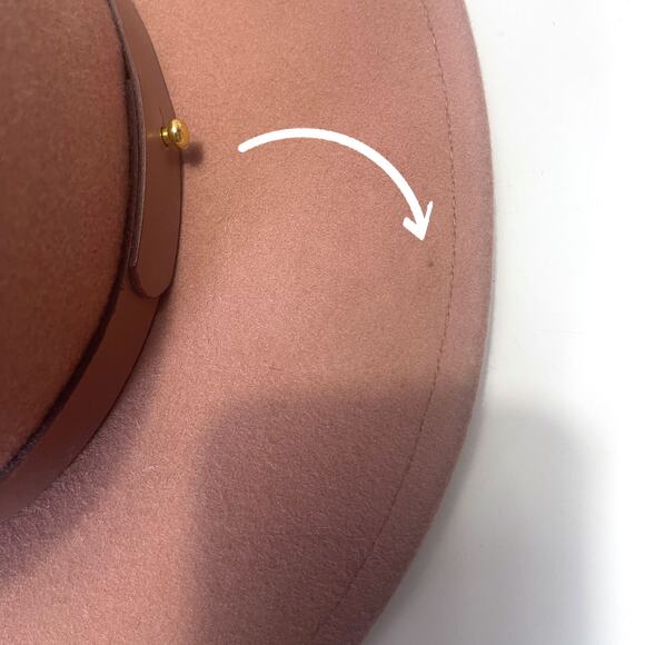 LACK OF COLOR The Fleur Wool Fedora Hat in Dusty Mauve Size 55cm/S - Picture 10 of 13